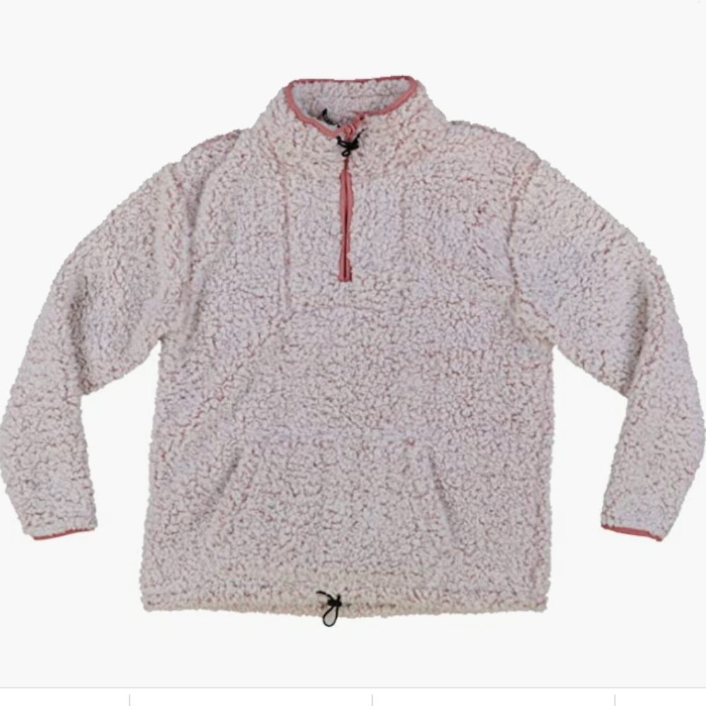 Victorias Secret PINK Sherpa Fleece 1/4 Zip Pullover Sweatshirt Jacket Sherpa